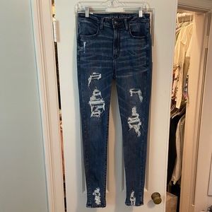 super cute american eagle rip covered jeans